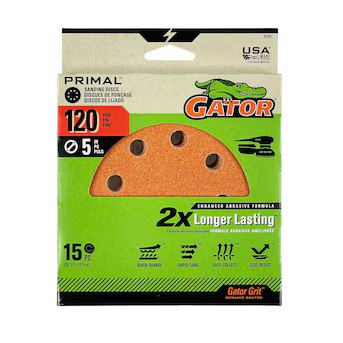 Gator 15 -Piece Aluminum oxide 120 -Grit Disc Sandpaper Lowes.com | Lowe's
