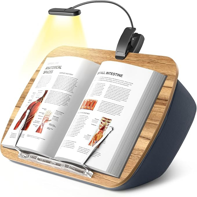 ERGONOV Book Pillow Stand with 6500K Reading Light, Hands Free Book Holder, Comfortable Lap Book ... | Amazon (US)