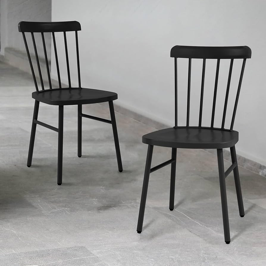 Metal Patio Dining Chairs Set of 2 Side Chairs Indoor/Outdoor Windsor Style Metal Side Chair Farm... | Amazon (US)