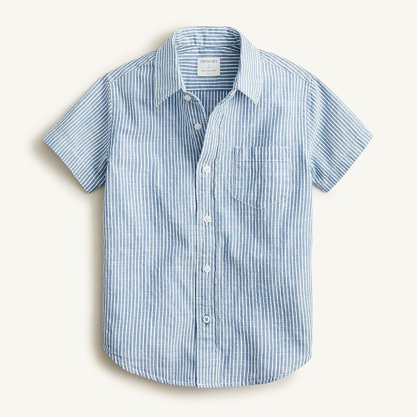 Boys' short-sleeve button-up in classic stripe | J.Crew US