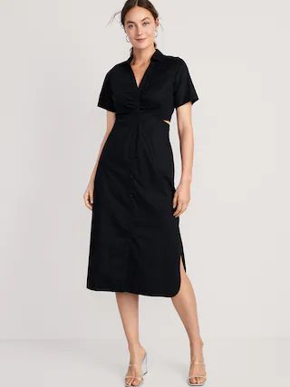 Cutout Midi Shirt Dress for Women | Old Navy (US)