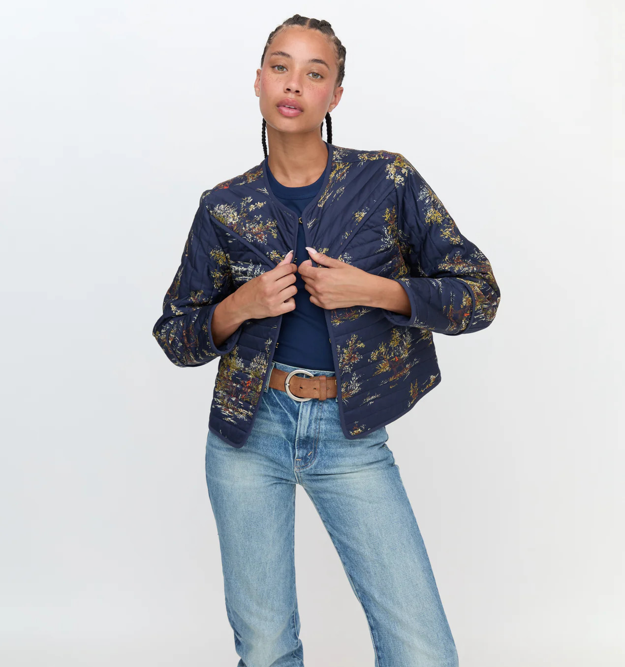 The Amari Jacket - Navy Equestrian Toile | Hill House Home US