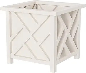 Planters Box - 14.75in Lattice Flower Box Plant Pot - Outdoor Patio Planters and Flower Boxes for... | Amazon (US)