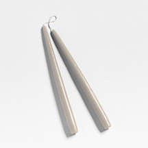 Suede Taupe 12"" Dipped Taper Candles, Set of 2 | Crate & Barrel