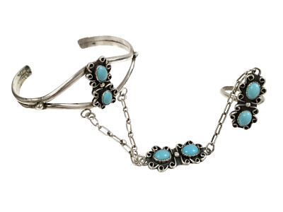 Vintage Navajo Native American Sterling Turquoise Slave Bracelet 7-3/4 Ring  | eBay | eBay US