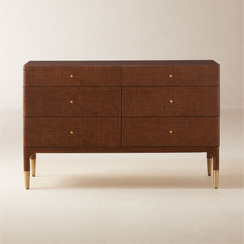 Zane 6-Drawer Woven Raffia Dresser | CB2 | CB2
