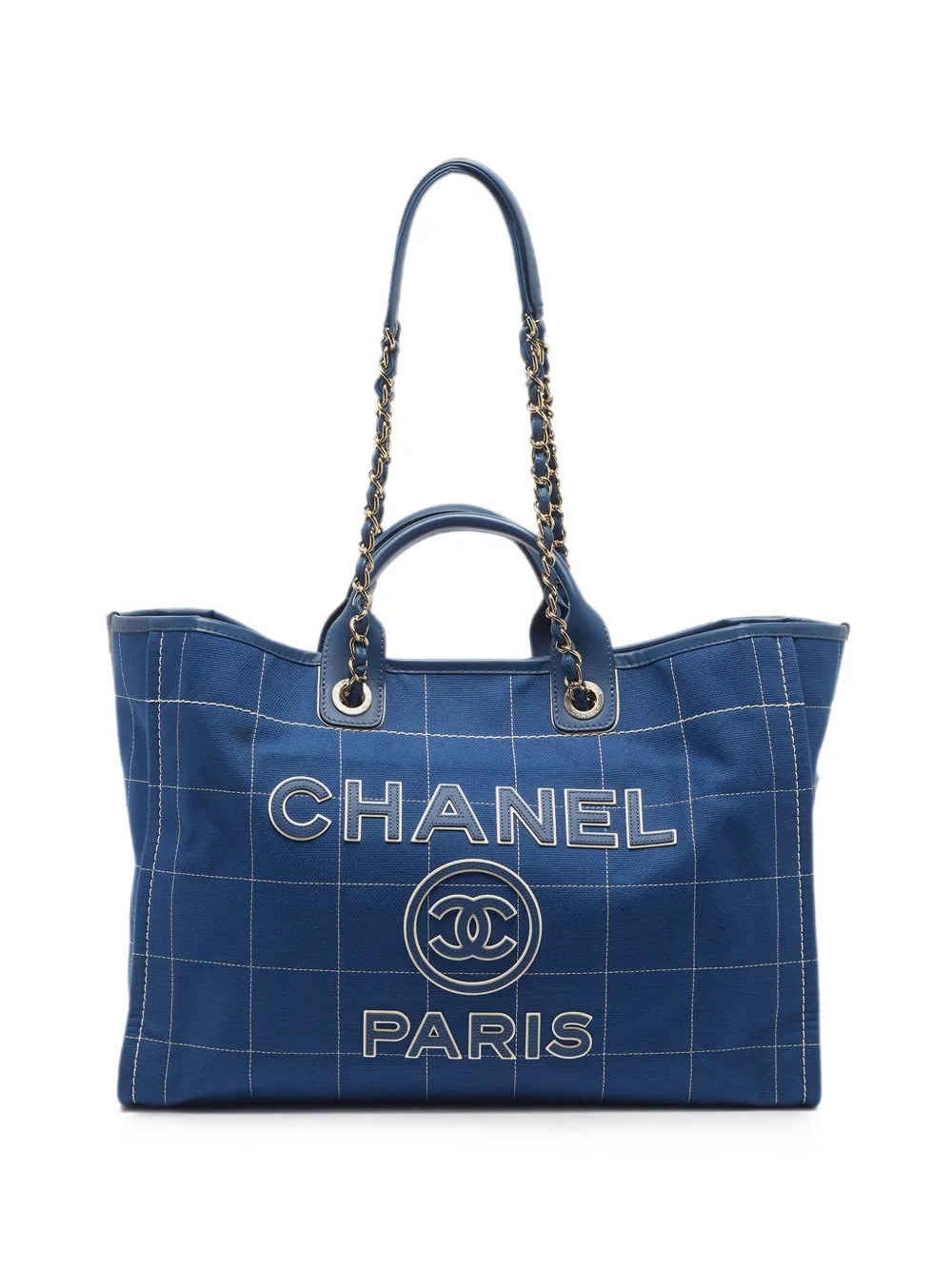 CHANEL Pre-Owned Deauville tote bag - Blue | Farfetch Global