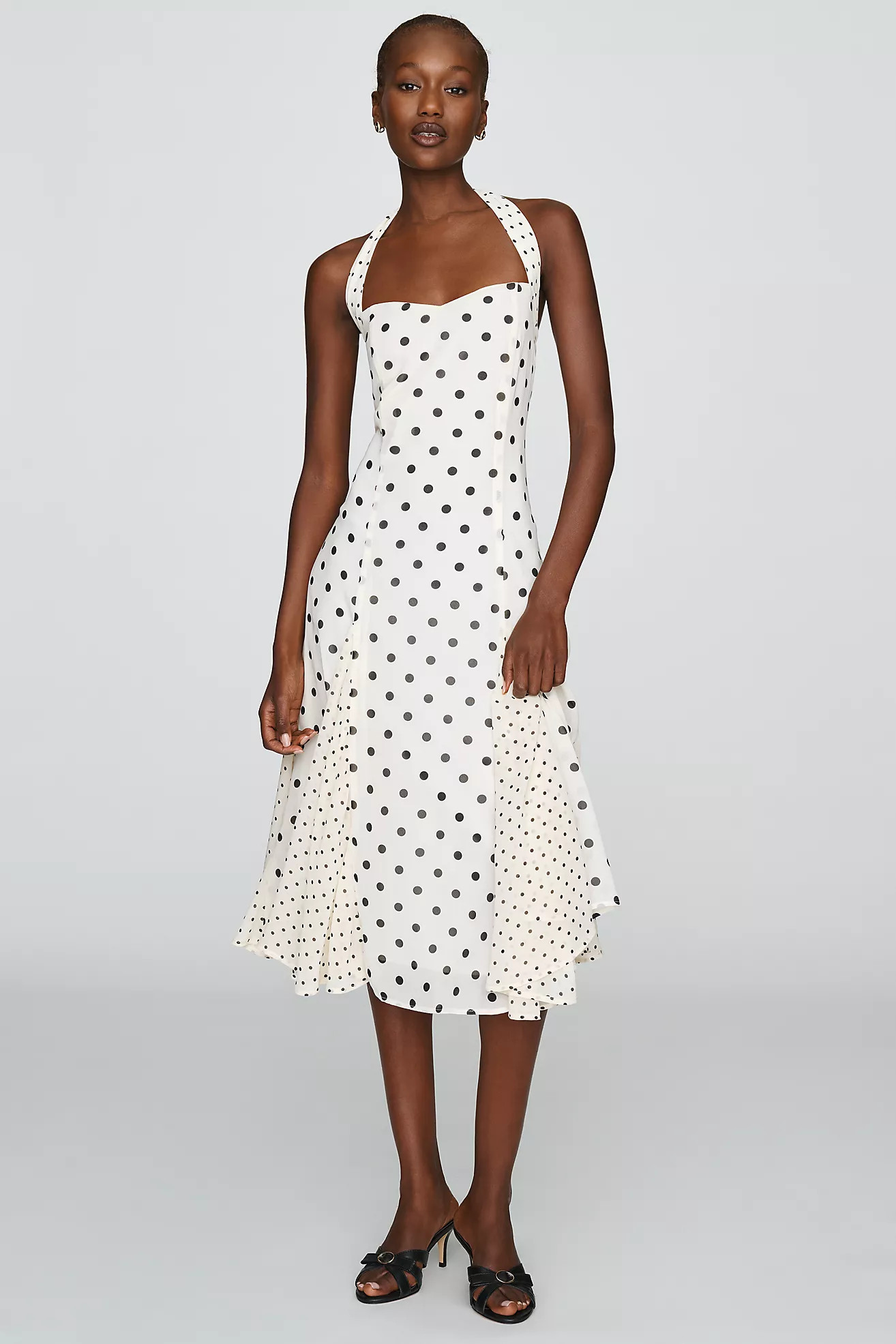 Elevator Disco Polka Dot Halter Dress | Anthropologie (US)