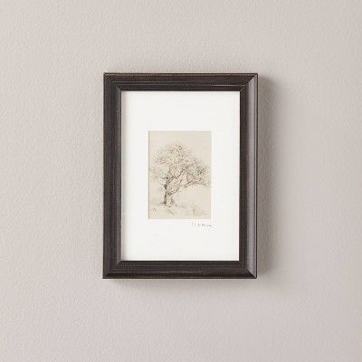 6"x8" Great Oak Tree Sketch Neutral Framed Wall Art - Hearth & Hand™ with Magnolia | Target