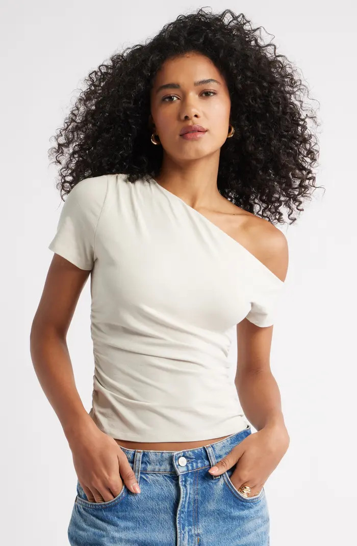 Open Edit Ruched Off the Shoulder T-Shirt | Nordstrom | Nordstrom