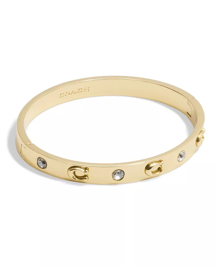 COACH Boxed Faux Stone Signature Sculpted C Bangle Bracelet - Macy's | Macy's