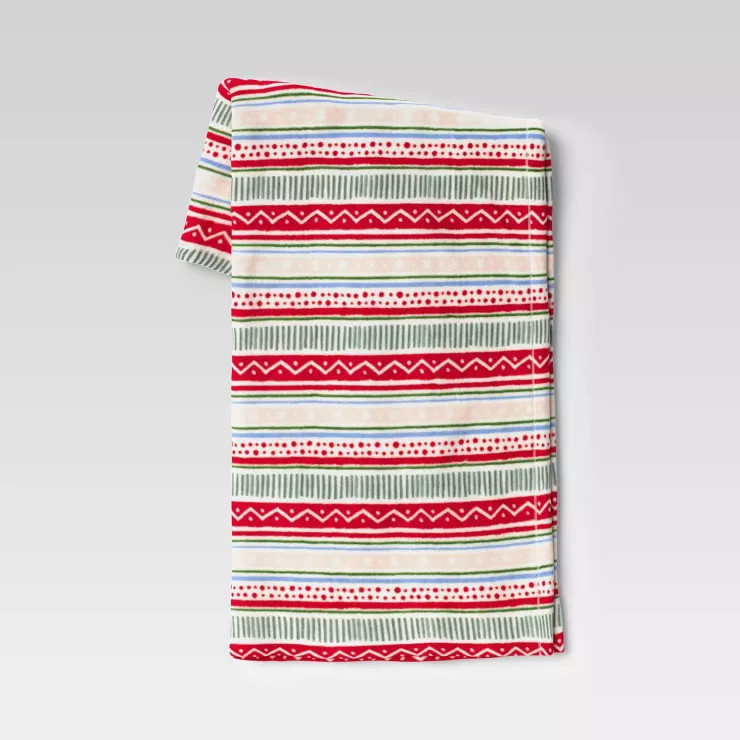 Fair Isle Printed Plush Christmas Throw Blanket - Wondershop™ | Target