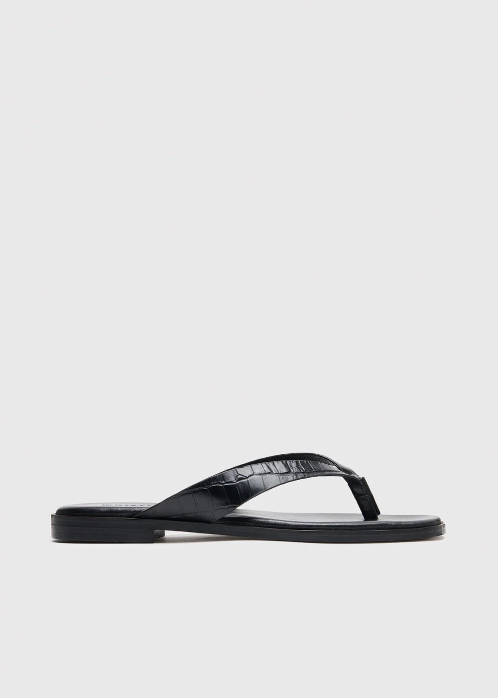Black Croc Embossed Flip Flop | WHISTLES | Whistles UK | | Whistles