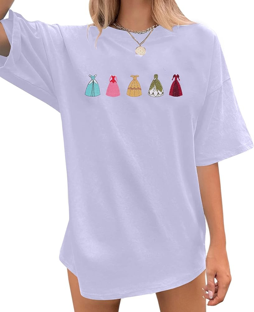 Magical Shirt for Women Embroidered Dress Graphic Oversized T Shirt Women Family Holiday Vacation... | Amazon (US)