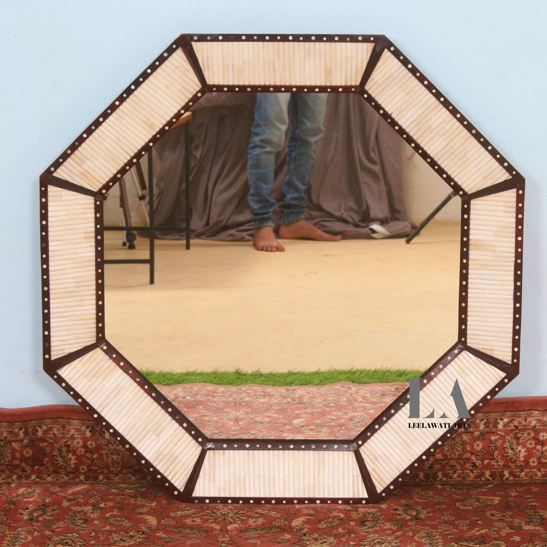 Luxury Wall Mirror Frame Home Décor Bone Carving Design Table Top Mirror - Etsy | Etsy (US)