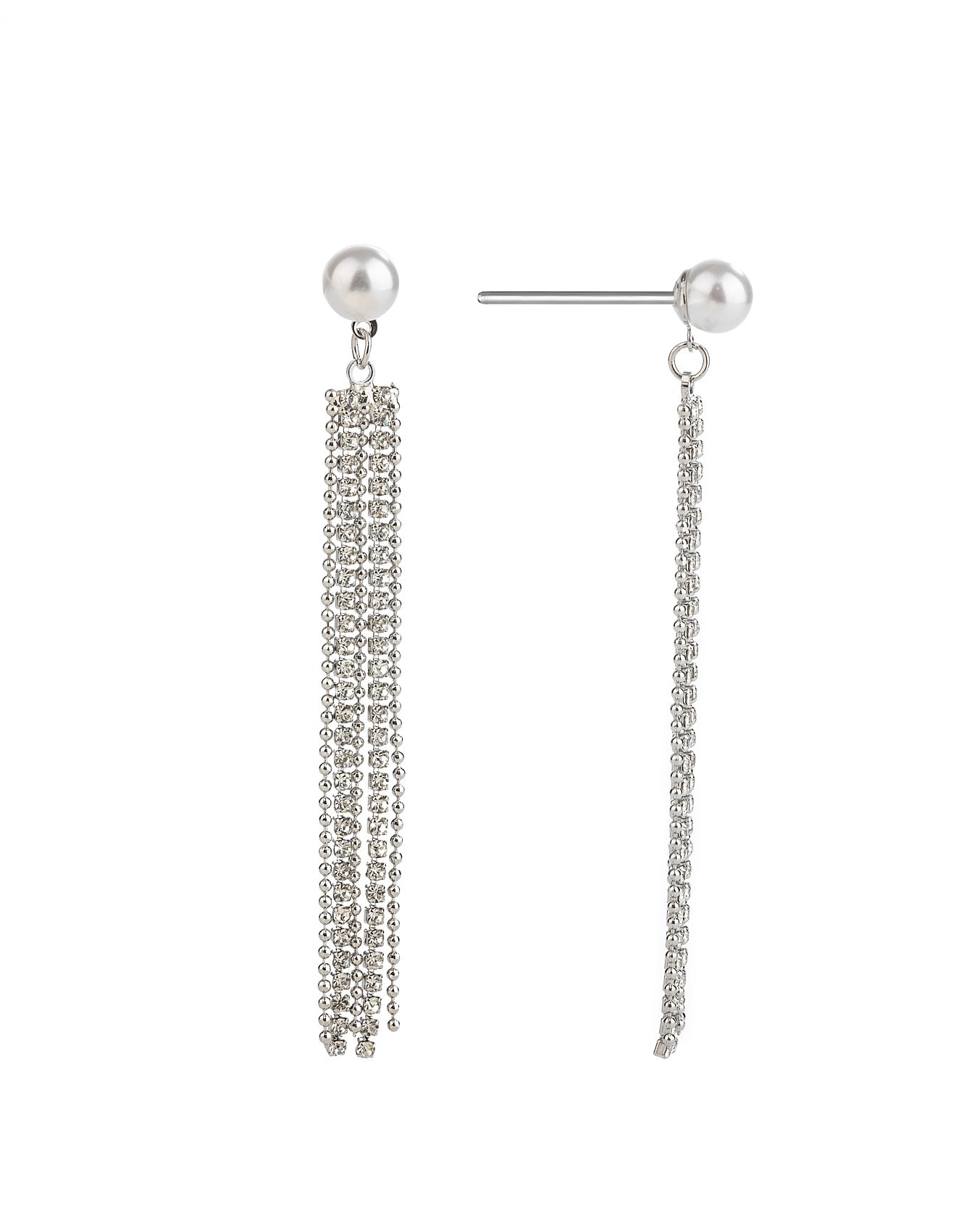 PEARL EARRINGS WITH TASSELS | David Jones (Australia & New Zealand)