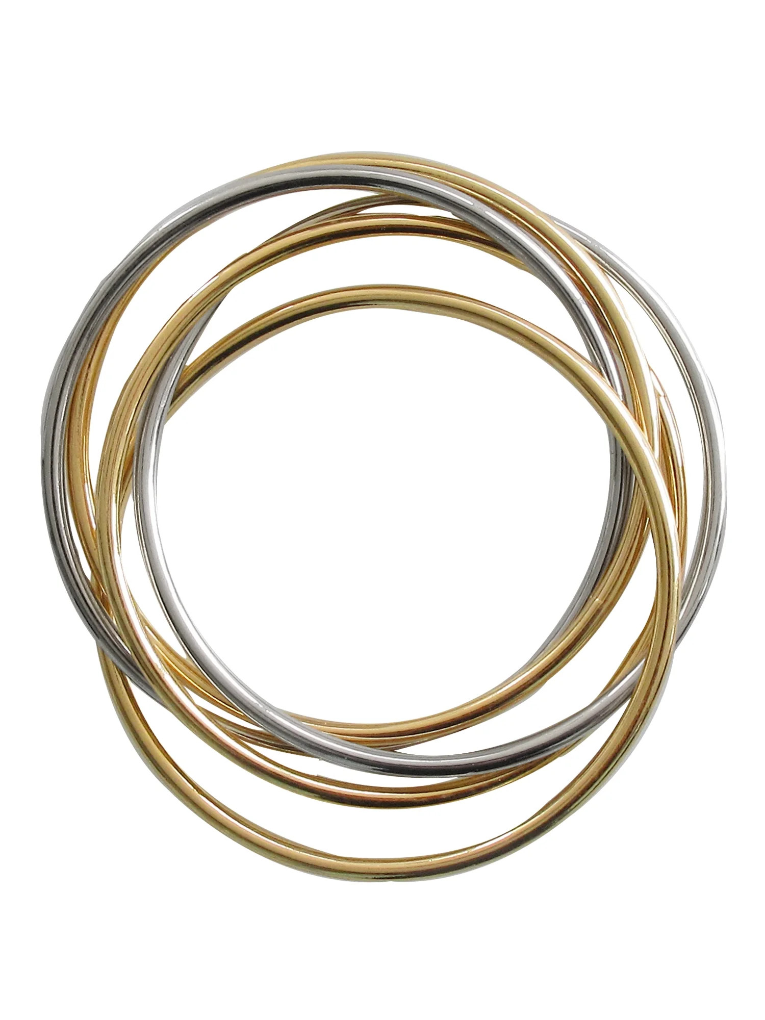 Time and Tru Women's Two Tone Iron/Cz 5 Pieces Two Plating Bangle Set | Walmart (US)