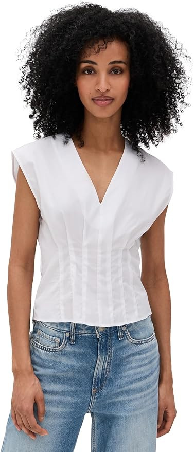 rag & bone Women's INES Poplin Top | Amazon (US)