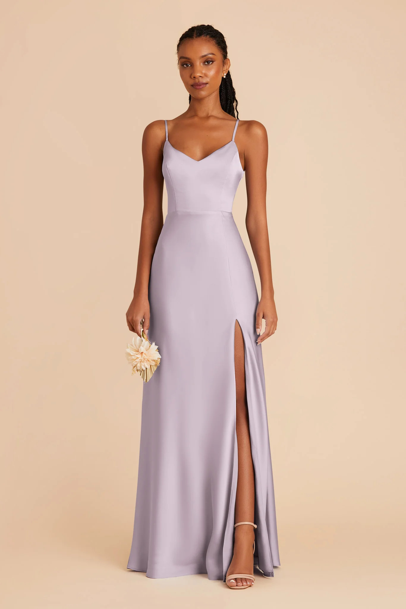 Jay Matte Satin Dress - Dusty Lilac | Birdy Grey