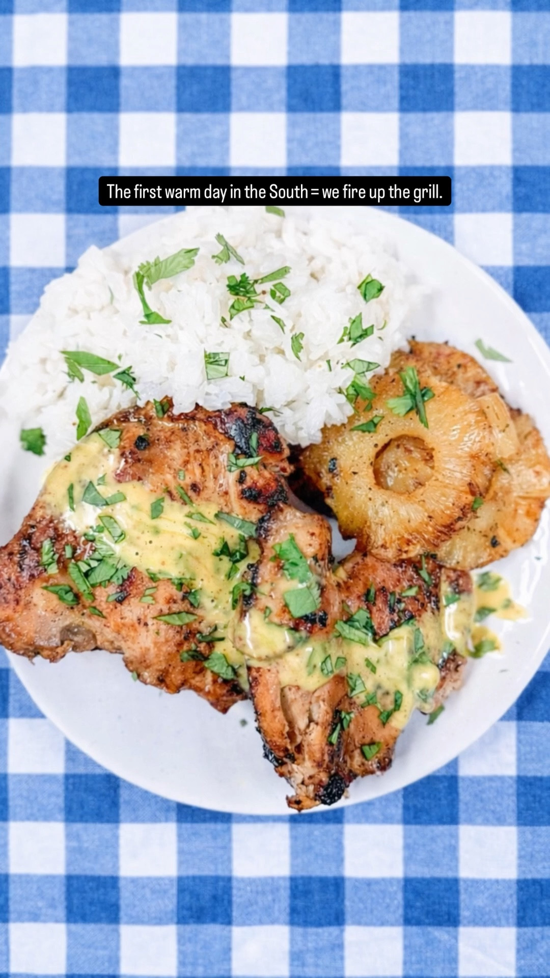 One of my go-to easy spring dinners — pineapple grilled chicken marinated in zesty Italian dressing and pineapple juice. Simple, flavorful, and perfect for warm weather grilling. 🍍 

Dinner on the Grill 🍍

Chicken (or shrimp)
Canned pineapple slices + juice
Zesty Italian dressing

Marinade

1️⃣ Put chicken in a ziplock bag
2️⃣ Add Italian dressing + pineapple juice
3️⃣ Marinate several hours

Pineapple

Marinate slices with
½ bottle Italian dressing

Grill chicken + pineapple
on medium-high until done.

Serve with honey mustard 🤍

#LTKHome #LTKfoodie #LTKSeasonal