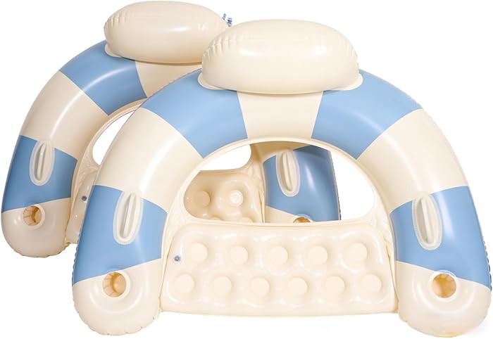 2 pcs Inflatable Pool Float Chair - 43" Pool Floaties Chair Floats Loungers for Swimming Pools Fl... | Amazon (US)