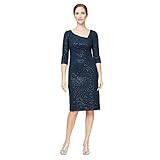 Alex Evenings Women's L Neck Knee Length Shift Dress | Amazon (US)