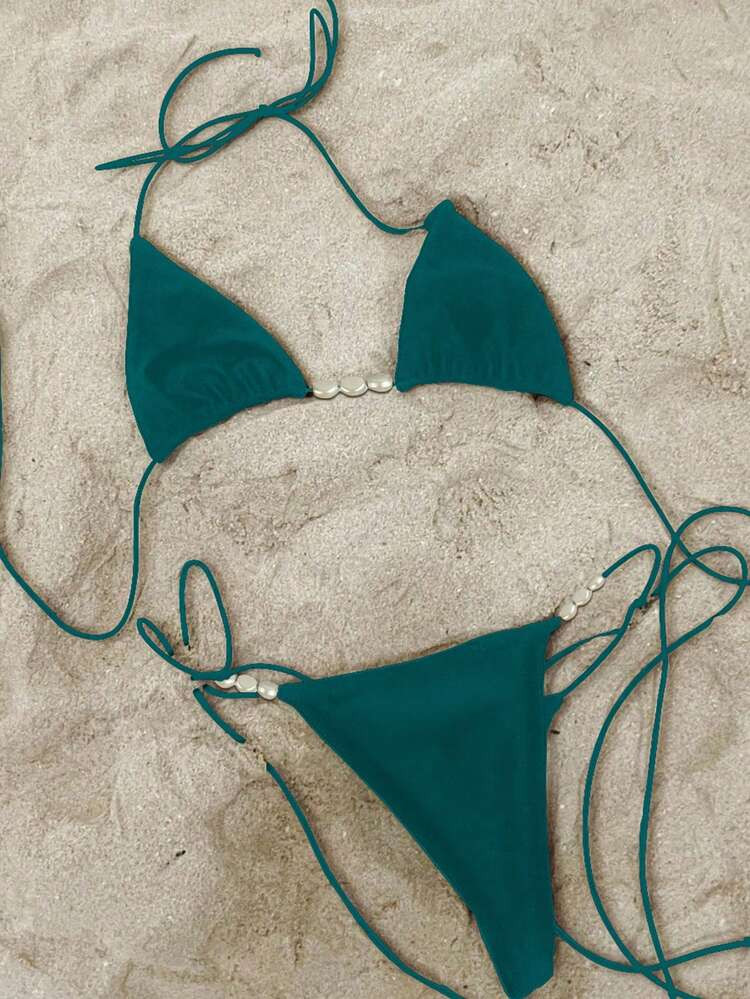 Polovedo Official Solid Color Sexy Women 2-Piece Bikini Set | SHEIN