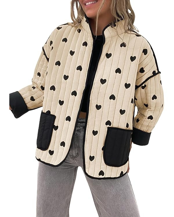 Omoone Women's Cropped Quilted Jacket Floral Printed LightWeight Padded Puffer Cardigan Coat Outw... | Amazon (US)