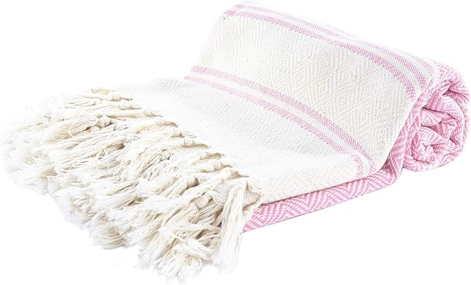 Bergama Turkish Cotton BeachTowel | 100% Cotton, Prewashed, 38 x 71 Inches | Quick Dry, Sand Free... | Amazon (US)