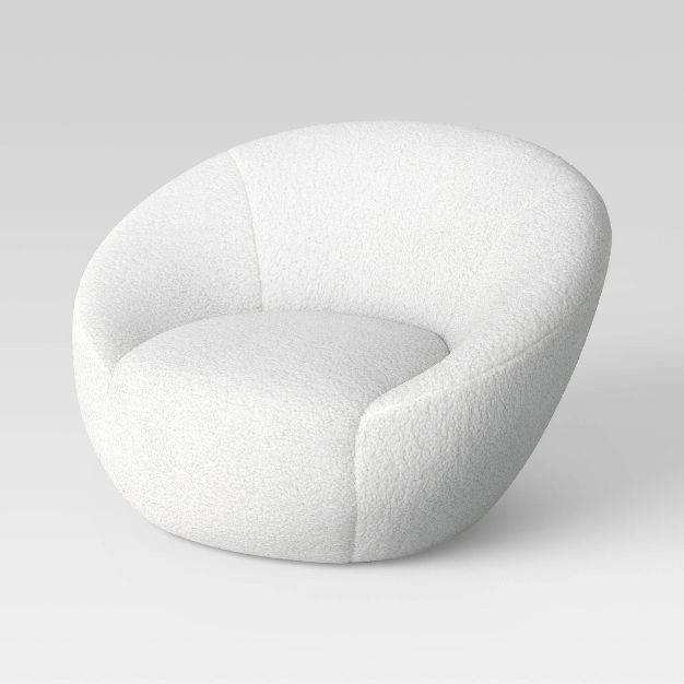 Round Swivel Chair Cream Sherpa - Room Essentials™ | Target