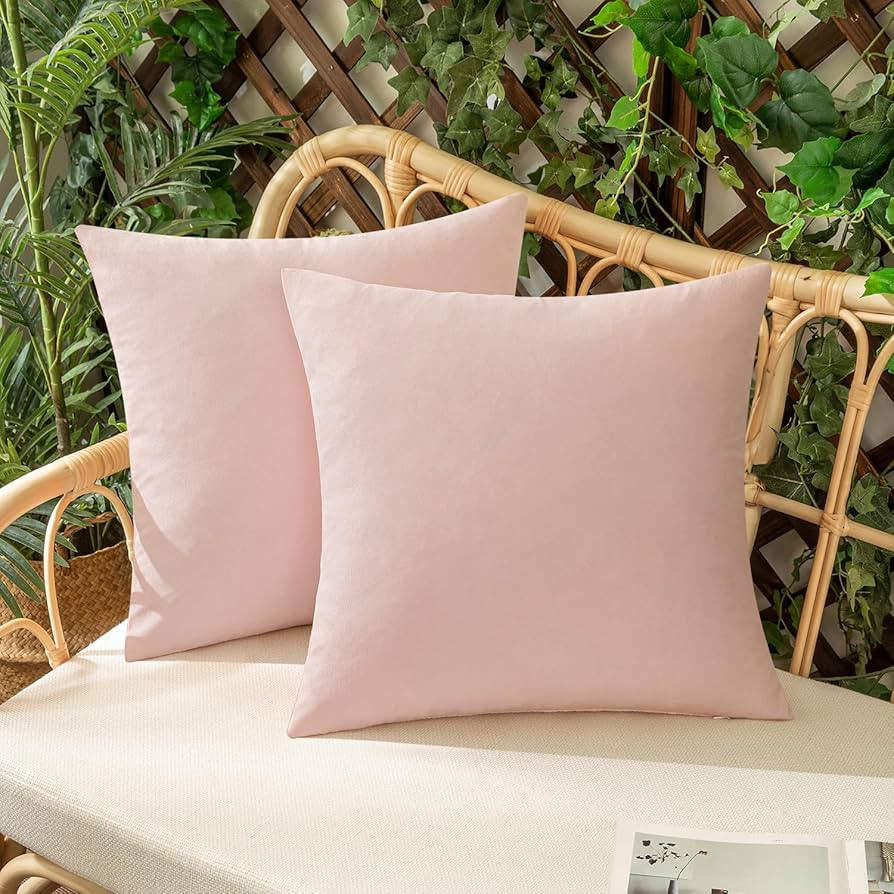 Woaboy Set of 2 Outdoor Waterproof Throw Pillow Covers Spring Valentine Decorative Farmhouse Line... | Amazon (US)