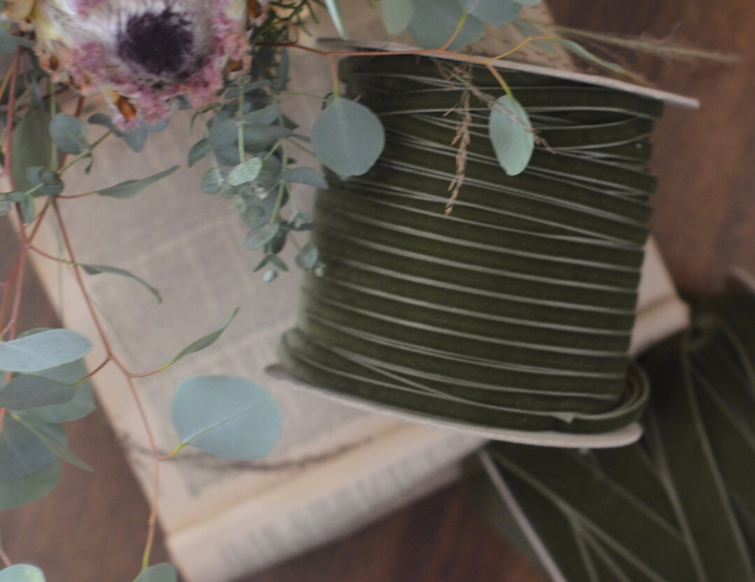 Loden Green 3/8" Wide Swiss Velvet - Etsy | Etsy (US)