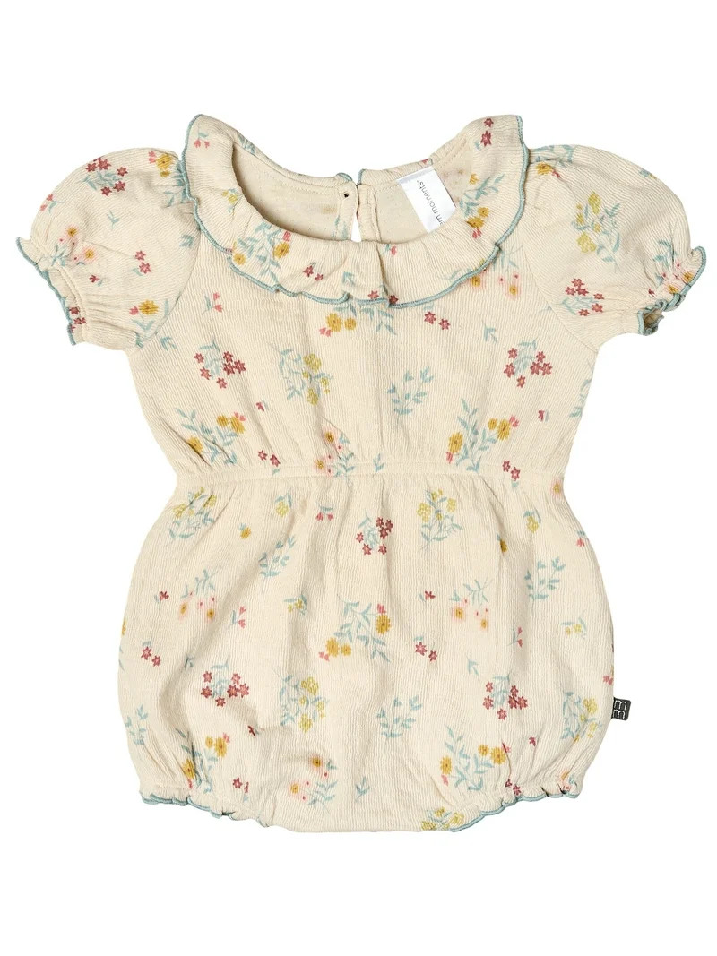 Modern Moments by Gerber Baby Girl Ruffled Bubble Romper, Sizes 0/3 Months - 24 Months | Walmart (US)