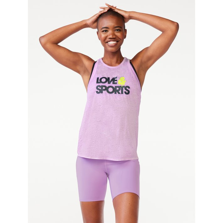 Love & Sports Women's Garment Wash Logo Tank Top, Sizes XS-3XL | Walmart (US)