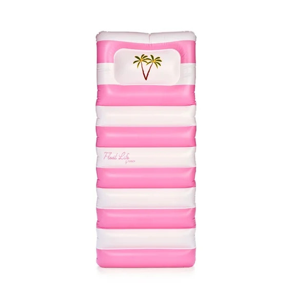 Float Life by FUNBOY Pink & White Striped Palm Pool Float Lounger, Oversized Design, Adults or ki... | Walmart (US)