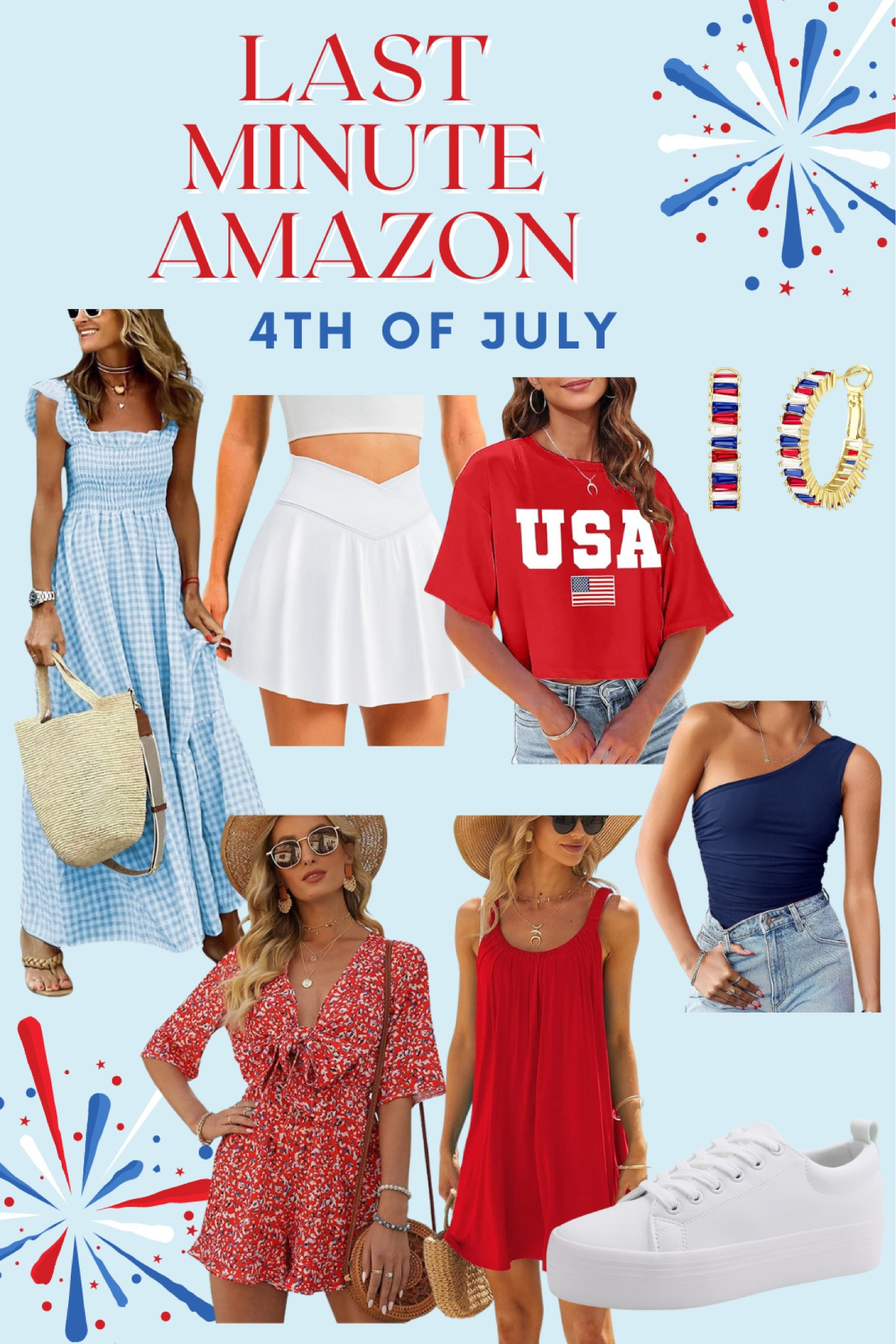 4th of July Amazon outfits, red white and blue outfits, summer fashionn

#LTKStyleTip #LTKSeasonal #LTKFindsUnder50