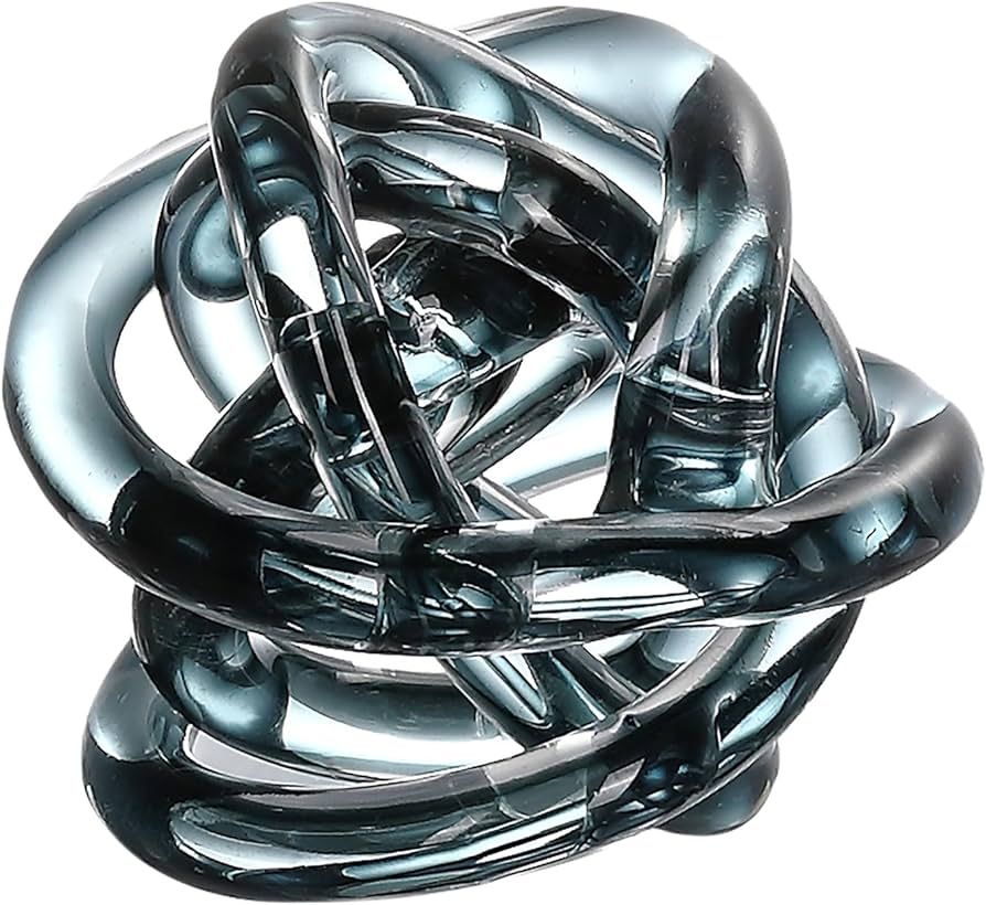 Luxury Lane Hand Blown Infinity Knot Sommerso Art Orbit Glass Ball for Decor 4 inch Tall Centerpi... | Amazon (US)