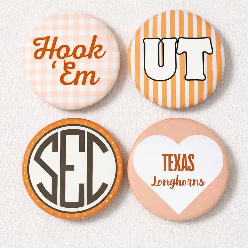 Texas Longhorn Game Day Pin Buttons | Etsy (Global)