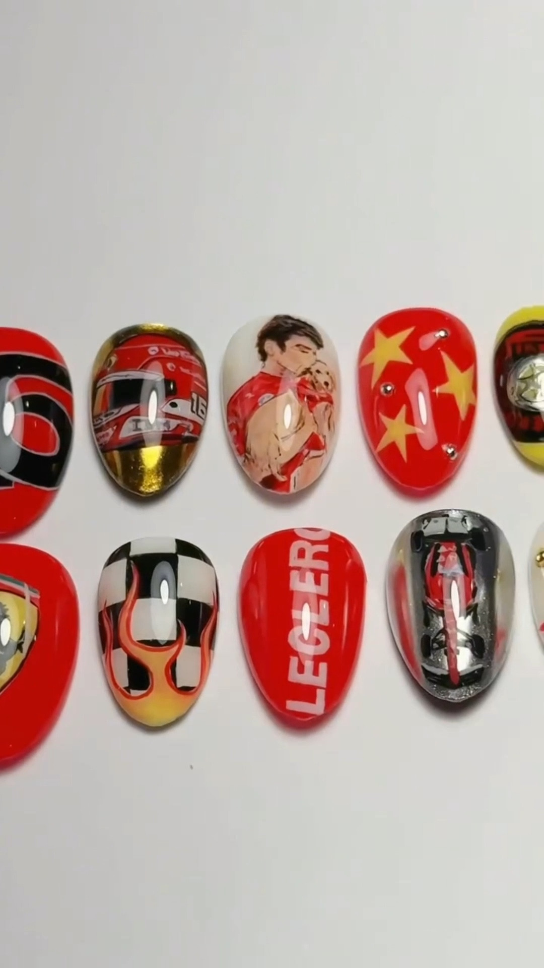 So proud of this set 

@f1 @charles_leclerc #pressonnails #handpainted #nailart