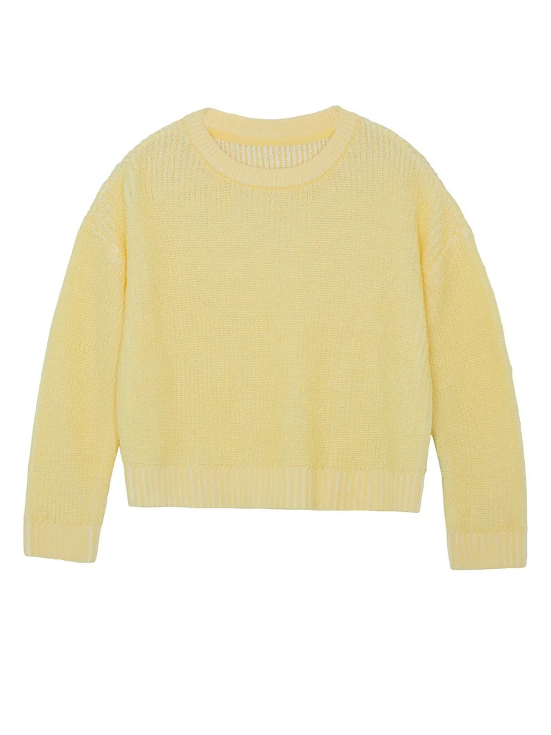 Wonder Nation Big Girls Rib Sweater, Sizes 4-18 & Plus | Walmart (US)