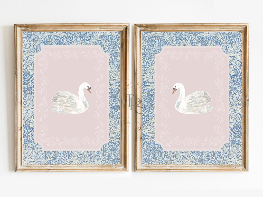 Swan Bird Nursery Decor Vintage Sketch Nursery Printable - Etsy | Etsy (US)