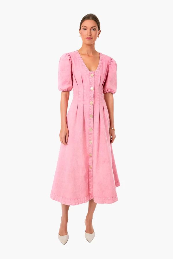 Pink Denim Madeline Midi Dress | Tuckernuck (US)