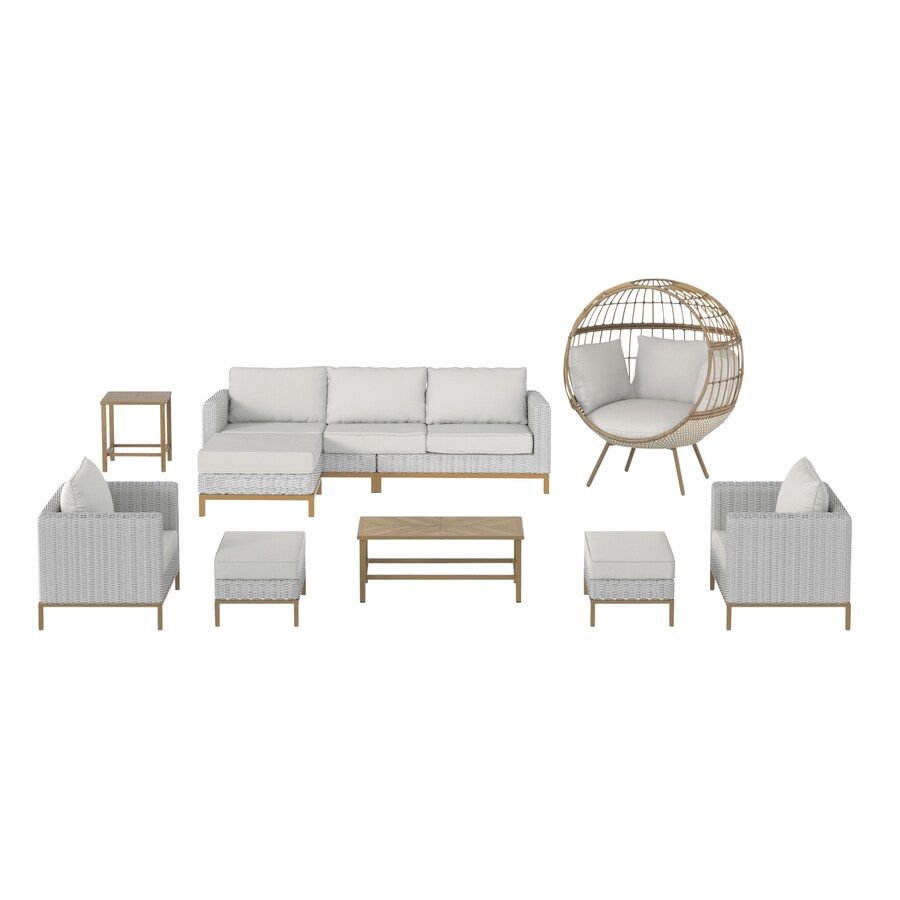 Origin 21 Veda Springs 8-Piece Patio Conversation Set with Egg Chair at Lowes.com | Lowe's