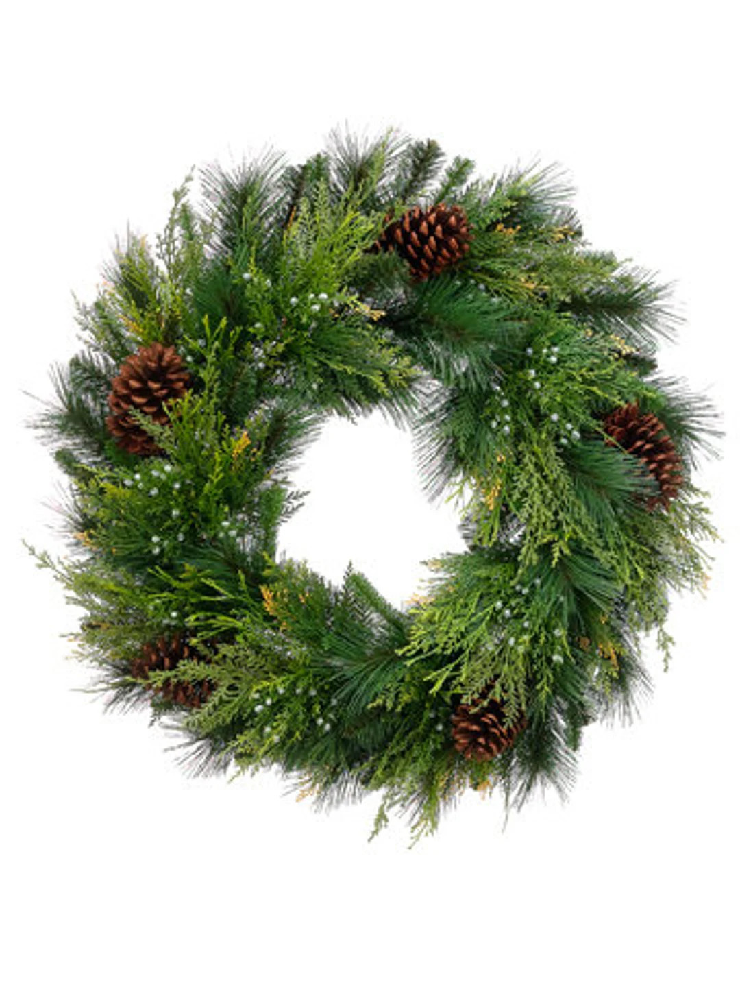 30" Pine Cone/Berry/Cedar/Pine Wreath Green Brown | Etsy (US)