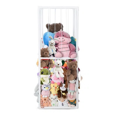 Stuffed Animal Storage Pvc Plush Organizer Shelf Plush Stuffed Animal Holder Standing Kids Toy Storage Cage With Elastic Band For Nursery Play Room Be | Wayfair North America