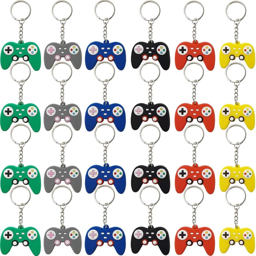 NSBELL 24PCS Video Game Controller Keychains in 6 Colors Video Game Party Controller Handle Key R... | Amazon (US)