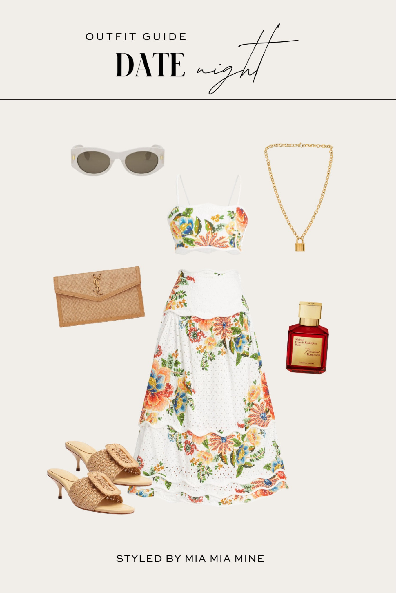 Summer date night outfit / summer vacation 
Farm Rio floral set / midi skirt and bralette 
Schutz woven heels
Saint Laurent ysl clutch



#LTKStyleTip #LTKSeasonal #LTKShoeCrush