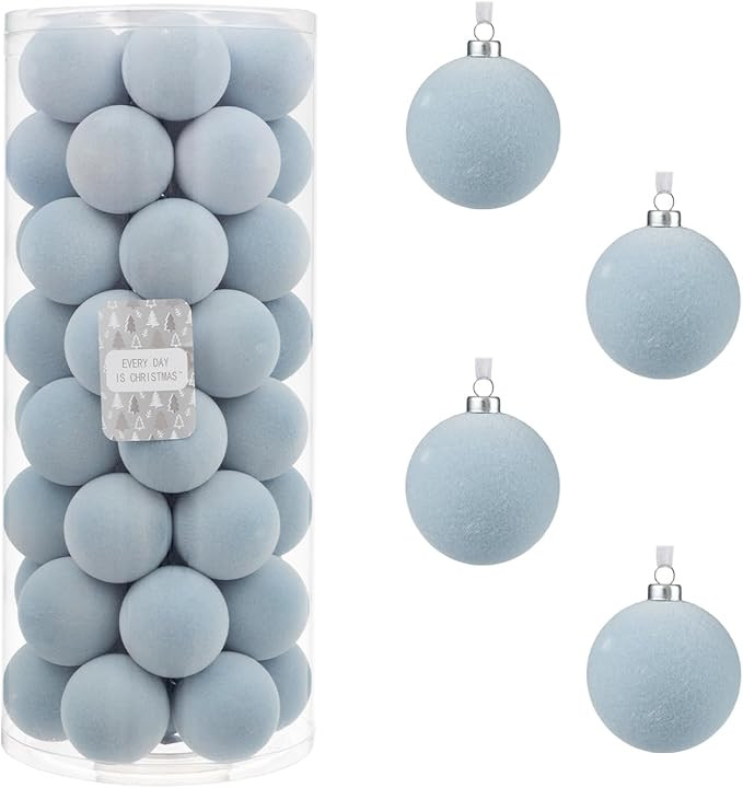 Every Day is Christmas Velvet 50ct 57cm/2.24" Christmas Ornaments, Shatterproof Christmas Tree Or... | Amazon (US)