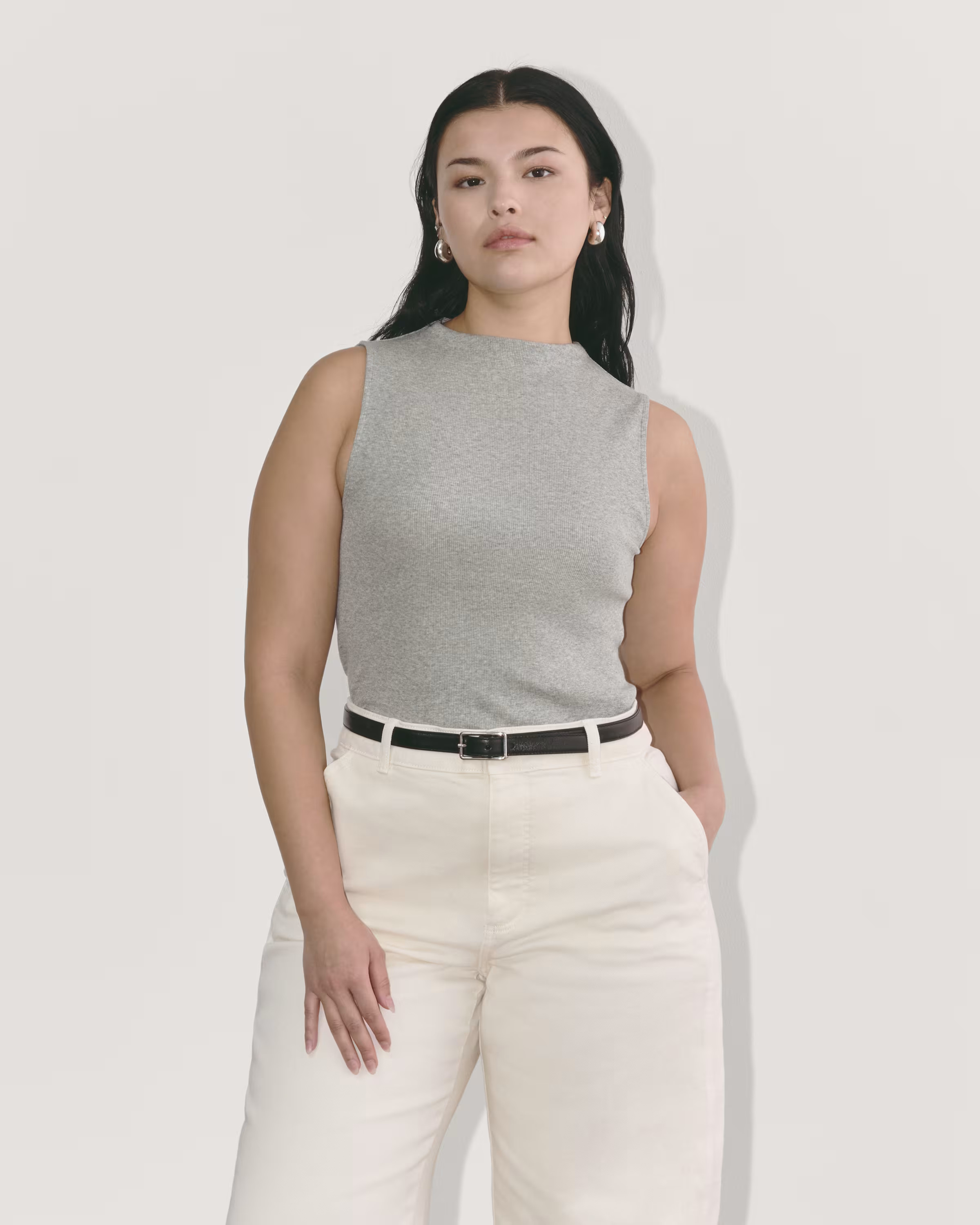 The Luxe Rib Funnel-Neck Tank | Everlane