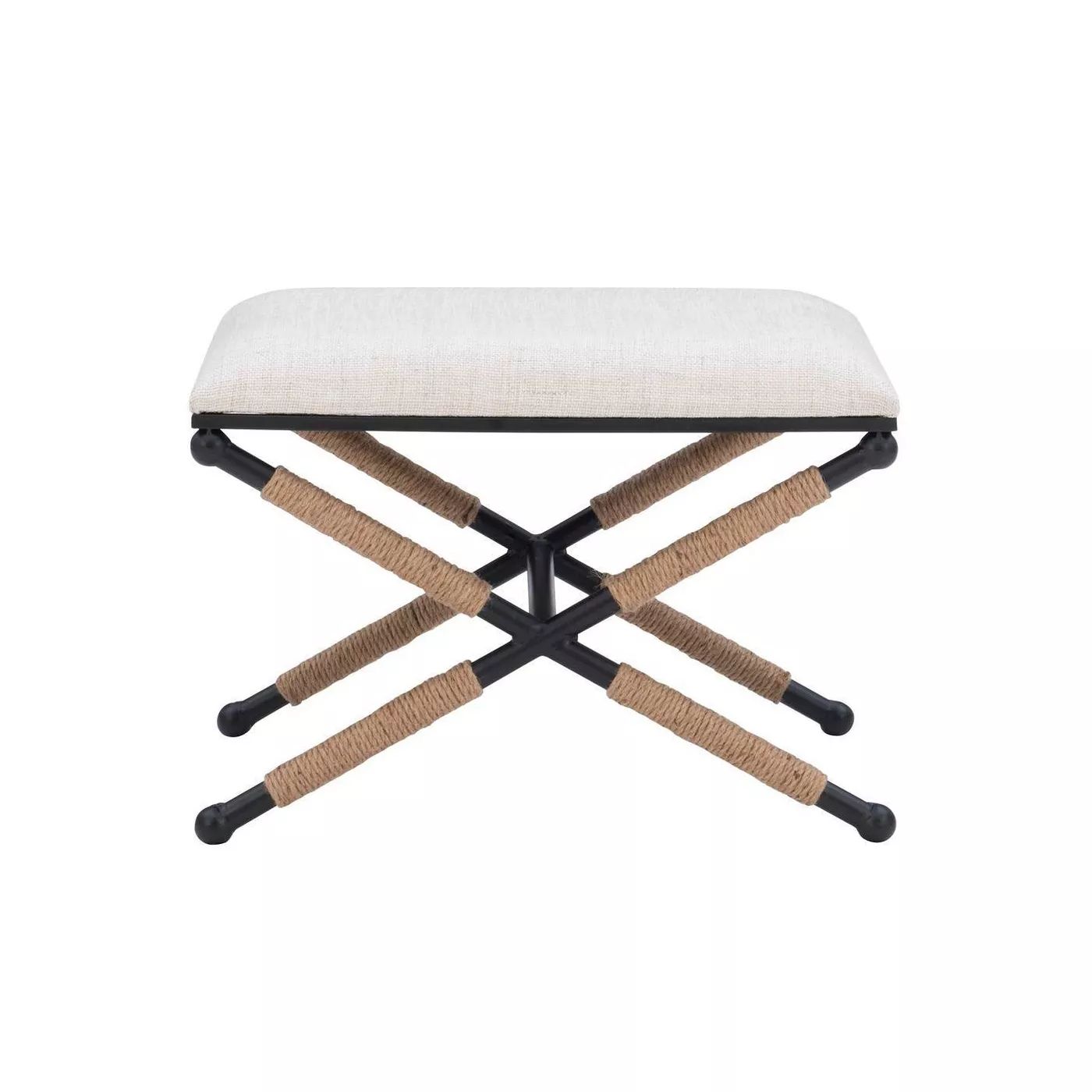 Ashburn Campaign Accent Stool Buff Beige - Linon | Target